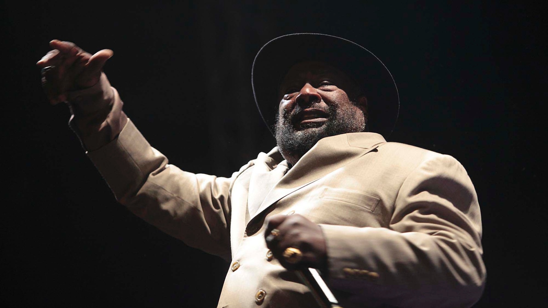 19.mai.2013 - Show de George Clinton no Palco Júlio Prestes durante a 9ª edição da Virada Cultural em São Paulo - Rogério Cassimiro/UOL