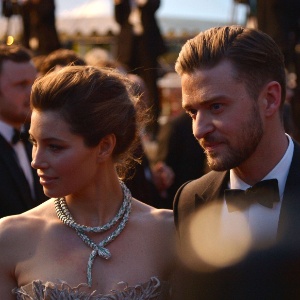  O casal Jessica Biel e Justin Timberlake no tapete vermelho do filme "Inside Llewyn Davis"