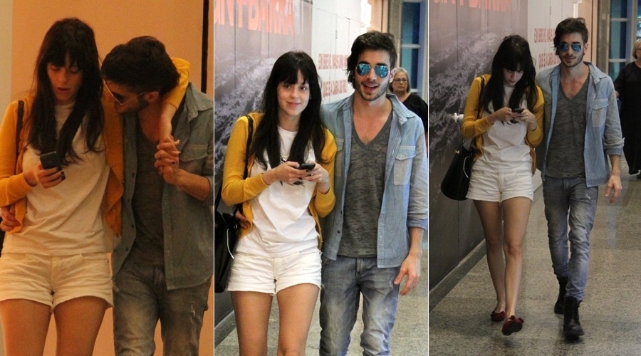 21.mai.2013  -Sophia Abrahão e Fiuk passearam abraçados em um shopping da zona oeste do Rio