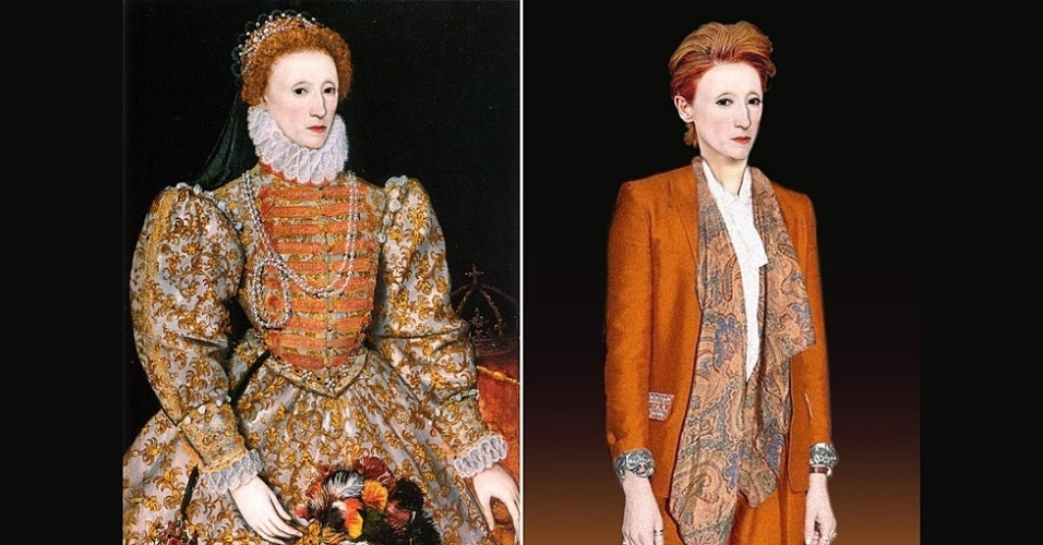 Como figuras históricas se vestiriam nos dias de hoje? Esse foi o objetivo do canal de televisão britânico Yesterday para promover a série "Secret Life of..." (A vida secreta de...). Na imagem acima, Elizabeth I, conhecida como a Rainha Virgem, que governou a Inglaterra entre 1558 e 1603. - BBC