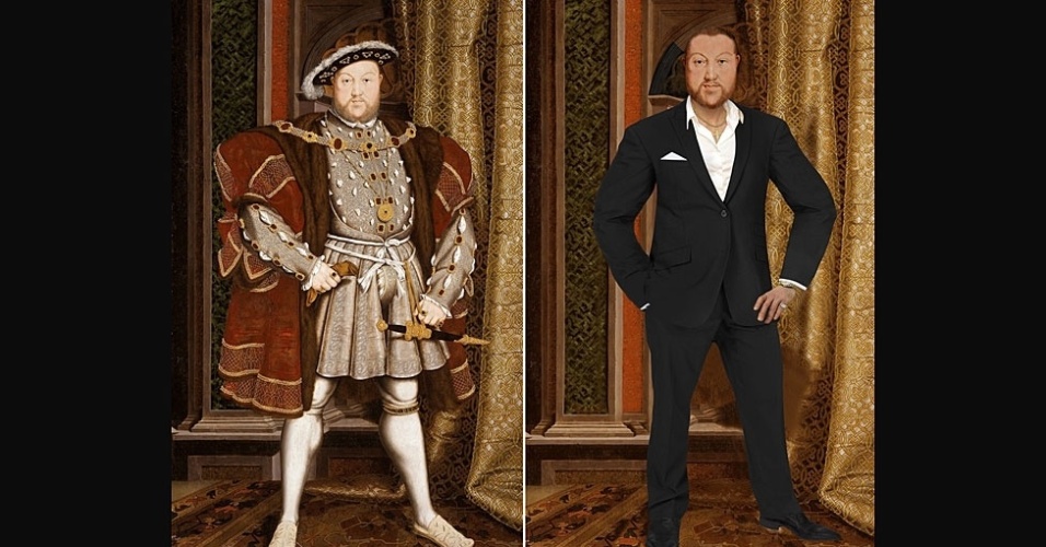 Henrique 8º, que foi rei da Inglaterra entre 1509 e 1547, aparece com um ar bronzeado e "na moda?" Foram necessários três meses de trabalho para criar o novo visual dos personagens. - BBC