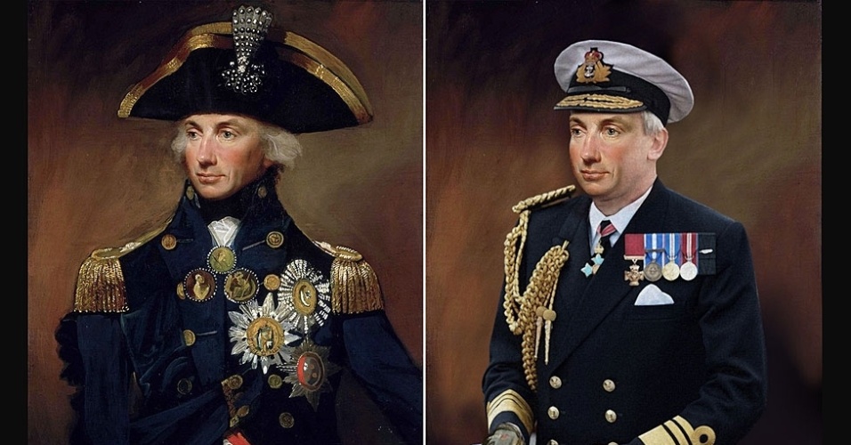 O canal pediu a artistas digitais que recriassem personagens em sua versão do século 21. Na foto acima, o Almirante Horatio Nelson, reconhecido por sua vitória na batalha de Trafalgar em 1805, com um traje naval moderno. - BBC