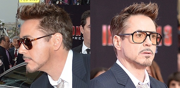 O cabelo mais comprido e modelado no topo da cabeça e o corte em camada nas laterais disfarçam bem a escassez lateral do ator norte-americano  Robert Downey Jr. - Getty Images