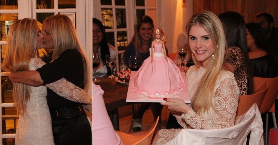 21.mai.2013 - Bárbara Evans comemora aniversário com a mãe Monique Evans, amigos e familiares em restaurante no Jardim Botânico, Rio de Janeiro