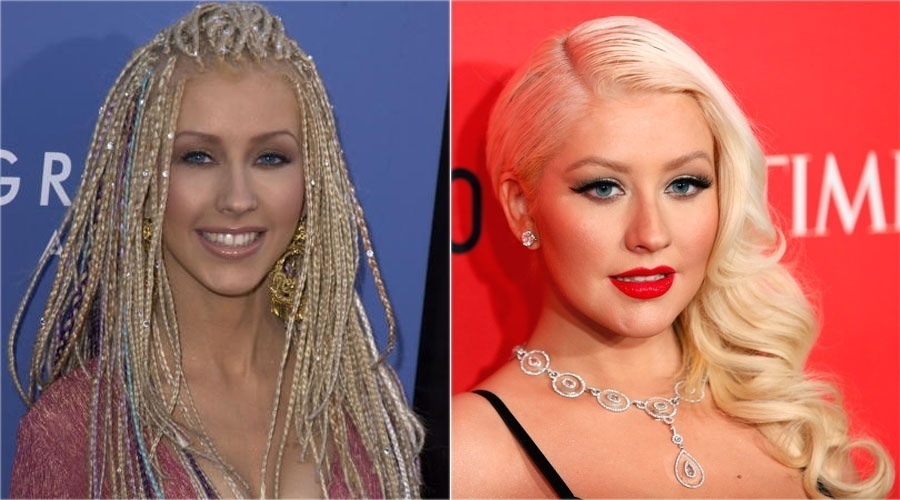A cantora Christina Aguilera usou o cabelo trançado no estilo afro na edição 2001 do Grammy Awards
