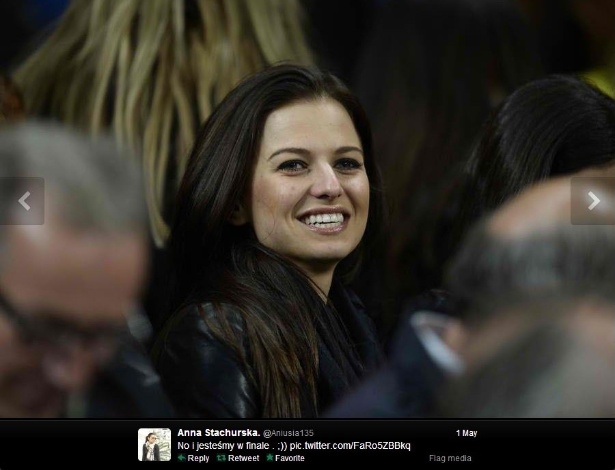 Anna Stachurska é noiva do artilheiro Robert Lewandowski  - Reprodução/Twitter