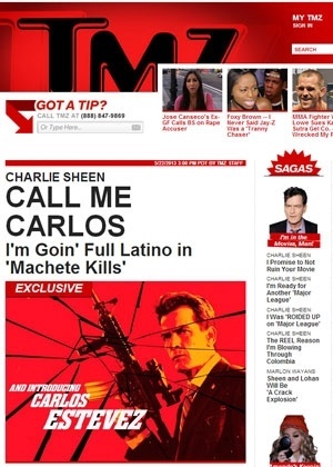 Charlie Sheen em imagem de "Machete Kills" - Reprodução/TMZ