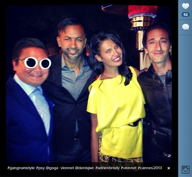 Denis Carré, o "falso Psy" segundo a imprensa francesa, também posou ao lado do ator Adrien Brody, de "O Pianista" - Reprodução/Instagram