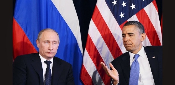 Ao invés de uma corrida armamentista, Putin (à esq.) e Obama poderiam inaugurar uma corrida por energia limpa e sustentável - Jewel Samad/AFP