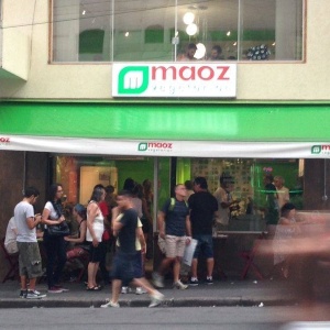 Loja da rede de fast-food vegetariano Maoz na rua Augusta, em São Paulo  - Divulgação/www.facebook.com/MaozVegetarian