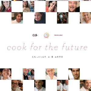 Detalhe da capa do livro "Cook for the Future", que traz receitas de 34 chefs premiados - Divulgação