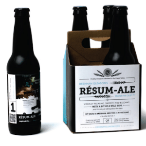 O currículo do canadense Brennan Gleason vai impresso nos rótulos da cerveja "Résum-Ale" - Divulgação/behance.net/brennangleason