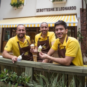 Pierpaolo Netti, Eugenio De Marco e Roberto Galisai, da sorveteria Le Botteghe di Leonardo - Bruna Gobbi/Divulgação