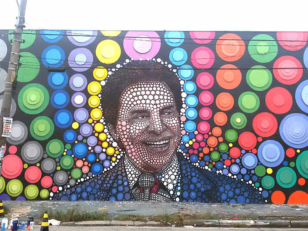 Grafiteiro faz mural em homenagem a Silvio Santos na zona sul de São Paulo - Divulgação
