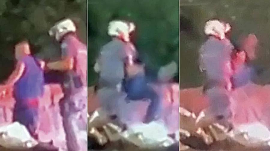 Policial jogou jovem de ponte em Cidade Ademar, zona sul de São Paulo - Reprodução