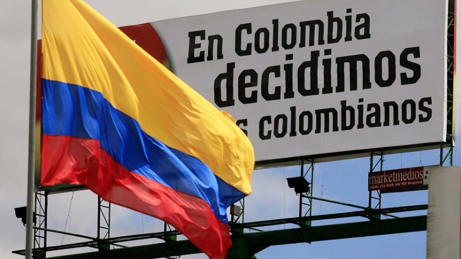 Bandeira da Colômbia, país sul-americano e latino-americano cuja capital é Bogotá