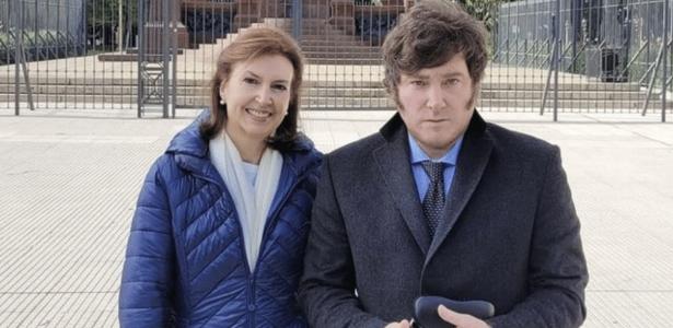 Javier Milei, presidente eleito da argentina, e Diana Mondino, sua provável ministra de Relações Exteriores