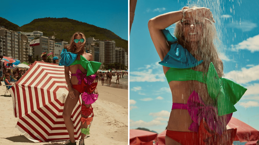 Adriane Galisteu surgiu com um biquíni diferente para curtir o Carnaval no Rio de Janeiro