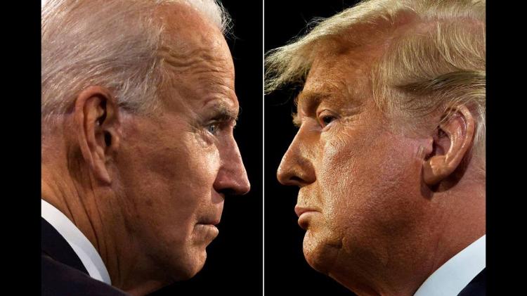 O atual presidente, Joe Biden, e o pré-candidato republicano à Casa Branca, Donald Trump