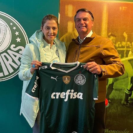 Leila Pereira recebe Bolsonaro no Allianz Parque - Reprodução/Twitter