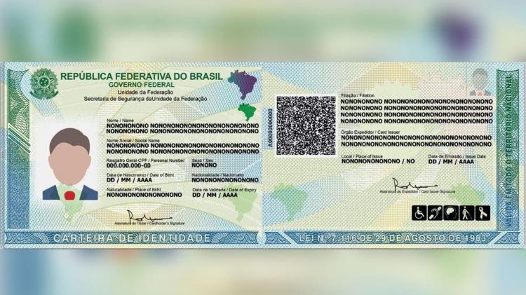 Modelo da nova Carteira de Identidade Nacional