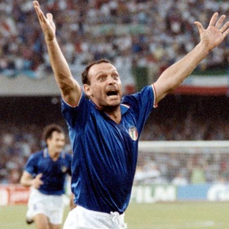 Schillaci comemora gol contra a Itália, na semifinal da Copa de 1990 