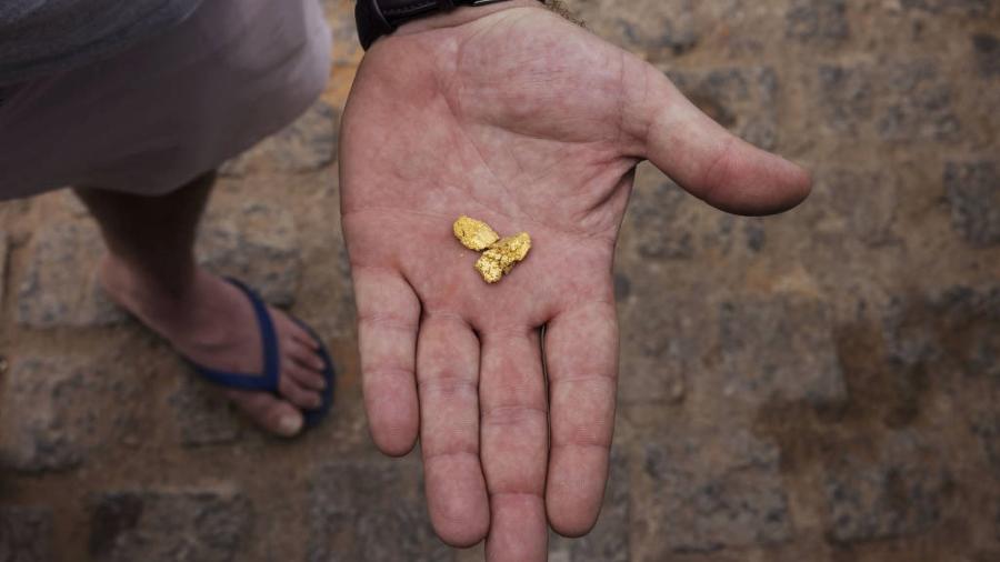 Ouro extraído de forma ilegal dentro da Terra Indígena Yanomami, em Roraima - garimpo ilegal, extração de ouro - Lalo de Almeida - 7.fev.2023/Folhapress