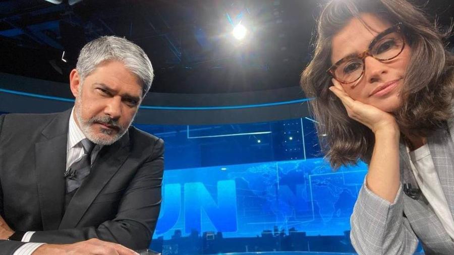 William Bonner e Renata Vasconcellos comandam a bancada do Jornal Nacional  - Instagram/renatavasconcellosofi