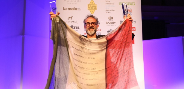 Massimo Bottura na premiação da revista britânica "Restaurant" - Divulgação