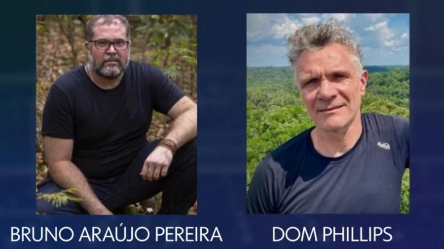 Indigenista brasileiro Bruno Araújo Pereira e o jornalista britânico Dom Phillips desapareceram no Vale do Javari, no Amazonas - Reprodução/ TV Globo