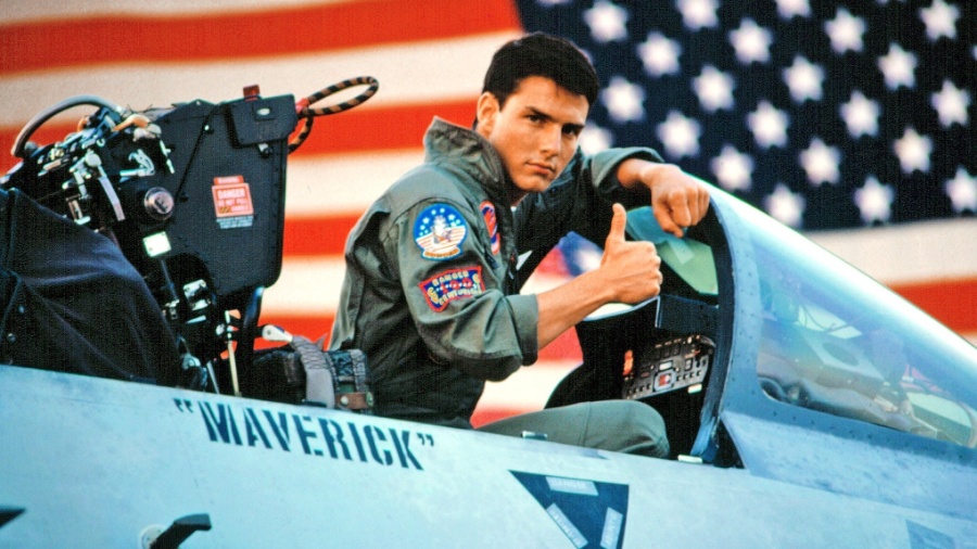 Tom Cruise como Pete "Maverick" Mitchell em Top Gun, de 1986 - Divulgação