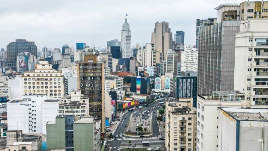 Vista aérea da região central de São Paulo