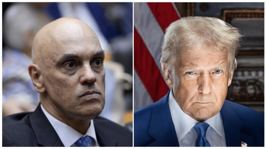 O ministro do STF, Alexandre de Moraes, e o presidente dos EUA, Donald Trump - Reprodução/Wikipedia
