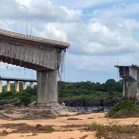 A ponte Juscelino Kubitscheck de Oliveira, que liga Aguiarnopólis (TO) e Estreito (MA) cedeu na manhã deste domingo (22)