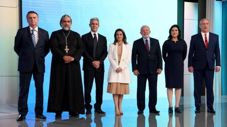 Candidatos a presidência no debate da Globo - Foto: Globo / João Miguel Junior