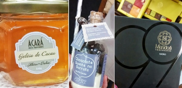 Alguns dos produtos apresentados na Feira Internacional do Chocolate e Cacau - Denise de Almeida/UOL