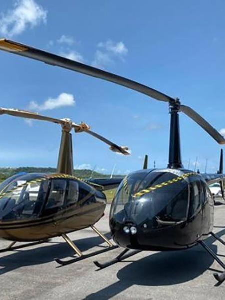 Helicópteros do PCC apreendidos na operação Além-Mar, em agosto de 2020. Facção criminosa já operou frota superior à das forças de segurança paulistas - Divulgação