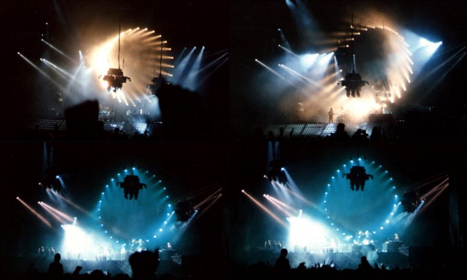 Montagem com fotos do palco gigante das turnês entre 1988 e 1995 (FOTO: DIVULGAÇÃO/MONTAGEM)
