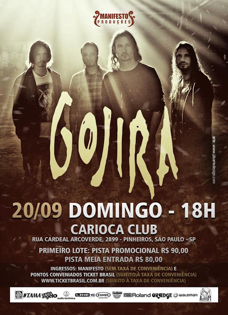 gojira tour brasil