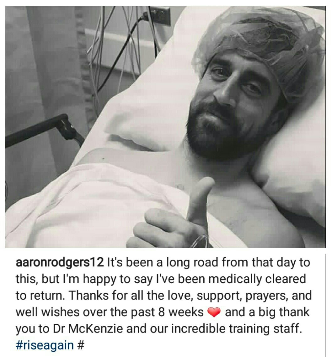 Aaron Rodgers: I've been medically cleared to return