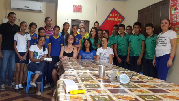 Equipe do InfoAmazonia na Escola Raimunda Queiroz de Souza, Mojuí dos Campos. Foto: InfoAmazonia