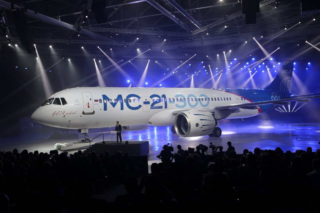 Apresentação oficial do Irkut MC-21 aconteceu em julho (Foto: Divulgação)