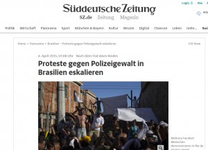 Reportagem do jornal alemão Süddeutsche Zeitung sobre a violência no Rio de Janeiro