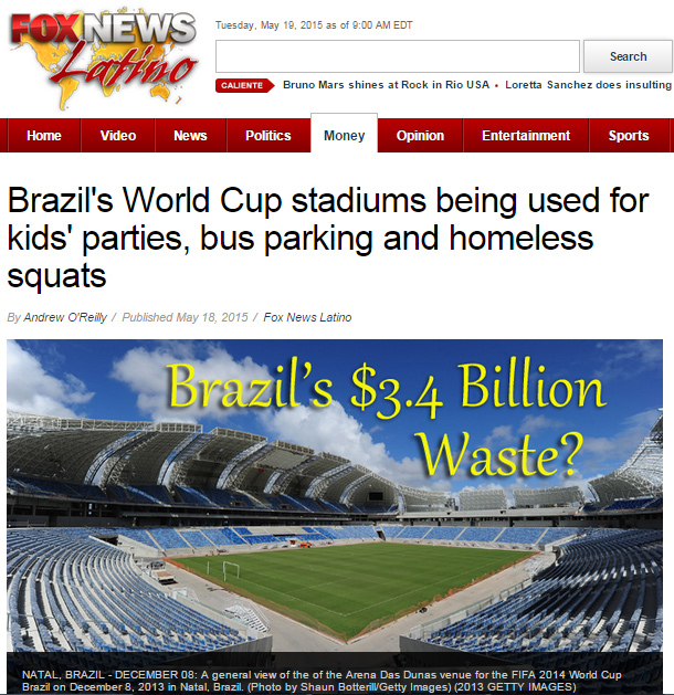 Reportagem da Fox sobre legado da Copa no Brasil