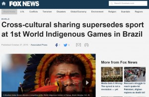 Reportagem da AP sobre os Jogos indígenas, no site da Fox News