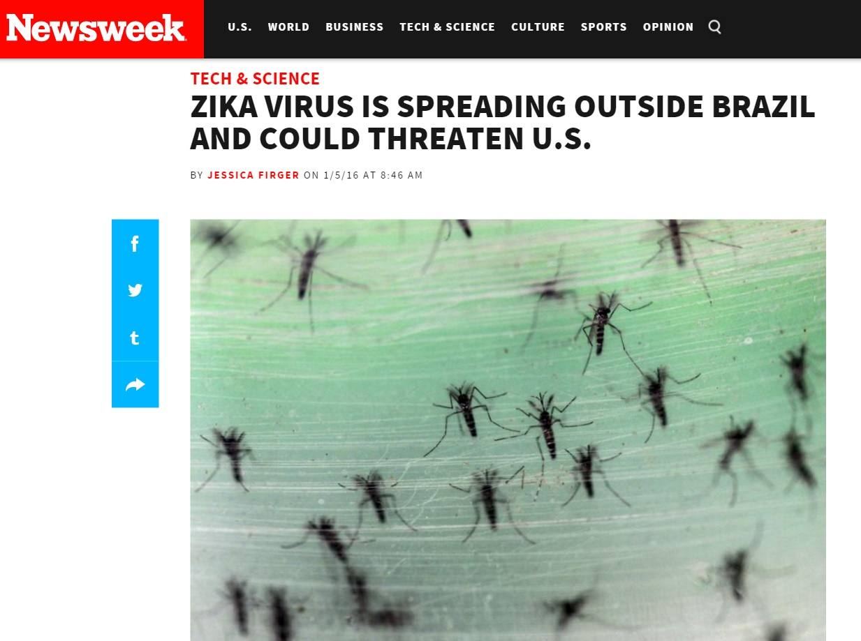 Zika e microcefalia começam a criar preocupação global na mídia estrangeira