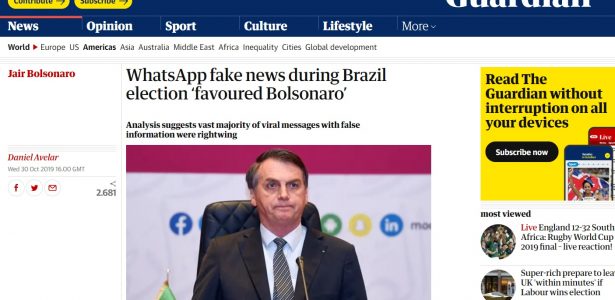 Pesquisa revela que notícias falsas favoreceram a eleição de Bolsonaro