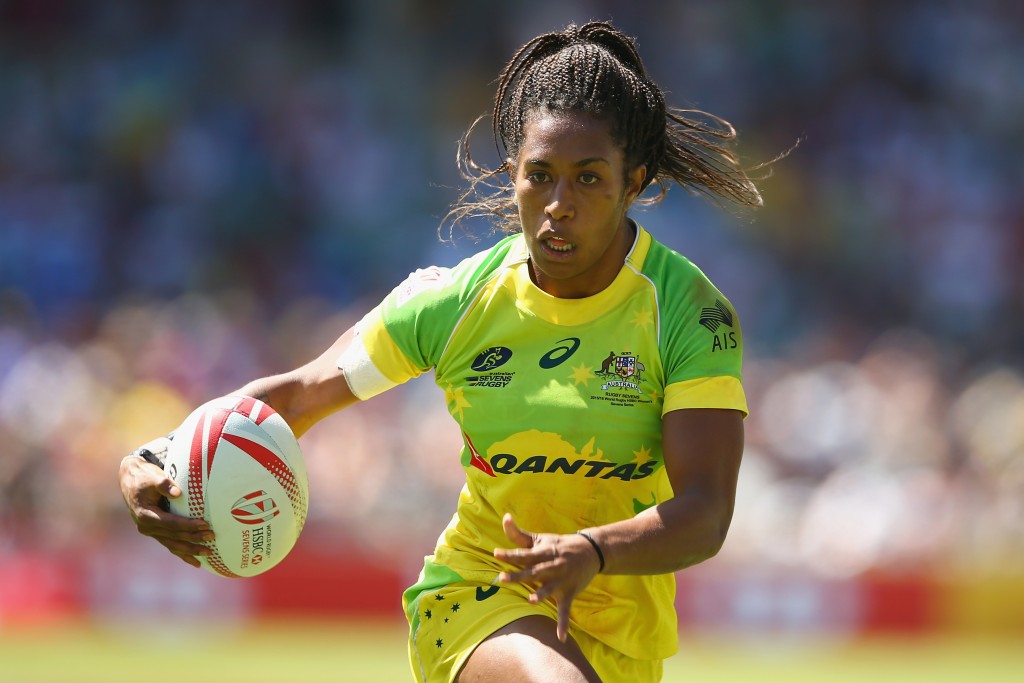 Estrela do Sevens: a fijiana Ellia Green em ação pela seleção da Austrália (Crédito: Mark Kolbe/Getty Images)