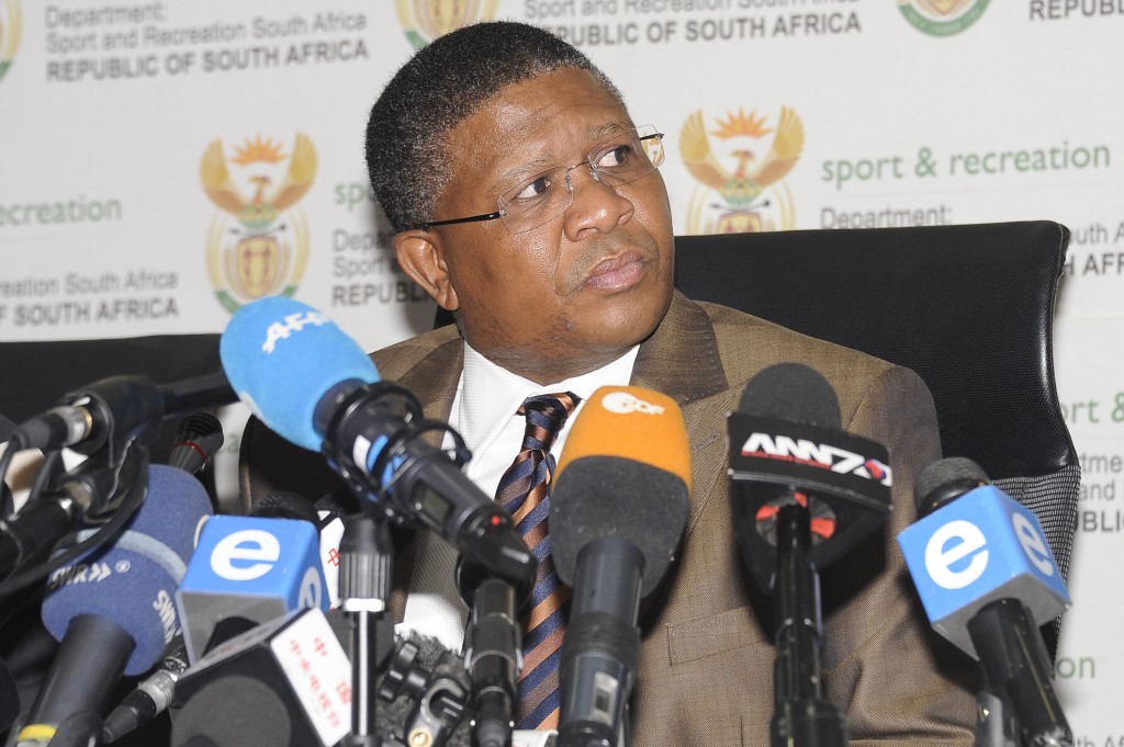 Fikile Mbalula, ministro do esporte da África do Sul (Frennie Shivambu/Gallo Images)