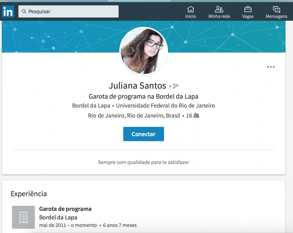 Garotas de programa tentam colocação na rede profissional LinkedIn - UOL  Universa